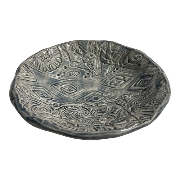 Clay - Handmade signed by Emma H.
Pottery, Blue Bird, spoon rest, soap dish - Picture 3 of 9